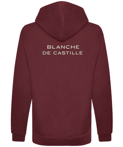 Sweat à capuche bordeaux en coton organique – Broderie Cœur et Dos