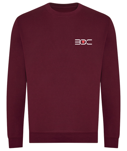 Sweat col rond bordeaux en coton organique – Broderie Cœur et Dos