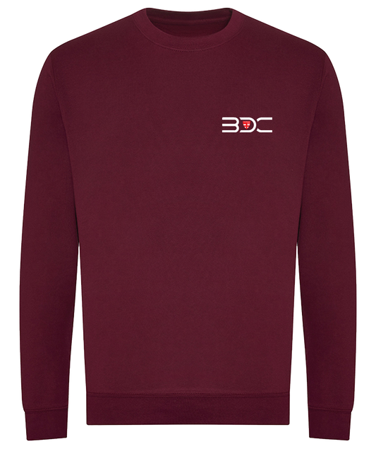 Sweat col rond bordeaux en coton organique – Broderie Cœur et Dos