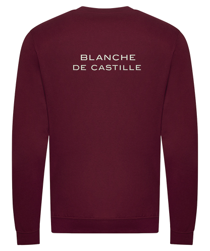 Sweat col rond bordeaux en coton organique – Broderie Cœur et Dos